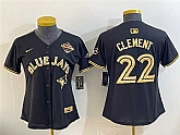 Women's Toronto Blue Jays #22 Ernie Clement Black Gold 2025 American League Champions Limited Stitched Jersey Dzhi,baseball caps,new era cap wholesale,wholesale hats