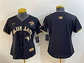 Women's Toronto Blue Jays Blank Black Gold 2025 American League Champions Limited Stitched Jersey Dzhi,baseball caps,new era cap wholesale,wholesale hats