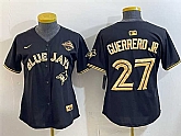 Women's Toronto Blue Jays #27 Vladimir Guerrero Jr. Black Gold 2025 American League Champions Limited Stitched Jersey Dzhi,baseball caps,new era cap wholesale,wholesale hats