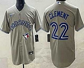 Men's Toronto Blue Jays #22 Ernie Clement Gray Cool Base Jersey,baseball caps,new era cap wholesale,wholesale hats