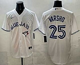 Men's Toronto Blue Jays #25 Daulton Varsho White Cool Base Jersey,baseball caps,new era cap wholesale,wholesale hats