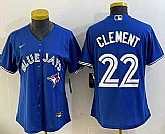 Women's Toronto Blue Jays #22 Ernie Clement Blue Cool Base Jersey,baseball caps,new era cap wholesale,wholesale hats