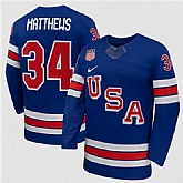 Men's USA #34 Auston Matthews Royal 2026 Stitched Jersey Dzhi,baseball caps,new era cap wholesale,wholesale hats