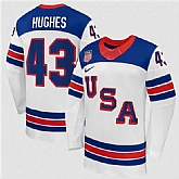 Men's USA #43 Quinn Hughes White 2026 Stitched Jersey Dzhi,baseball caps,new era cap wholesale,wholesale hats