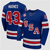 Men's USA #43 Quinn Hughes Royal 2026 Stitched Jersey Dzhi,baseball caps,new era cap wholesale,wholesale hats