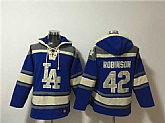 Men's Los Angeles Dodgers #42 Jackie Robinson Blue Ageless Must-Have Lace-Up Pullover Hoodie,baseball caps,new era cap wholesale,wholesale hats