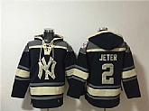 Men's New York Yankees #2 Derek Jeter Navy Ageless Must-Have Lace-Up Pullover Hoodie,baseball caps,new era cap wholesale,wholesale hats
