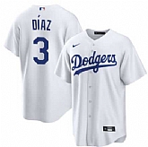 Men's Los Angeles Dodgers #3 Edwin Diaz White Cool Base Stitched Jersey Dzhi,baseball caps,new era cap wholesale,wholesale hats
