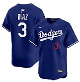 Men's Los Angeles Dodgers #3 Edwin Diaz Royal Cool Base Stitched Jersey Dzhi,baseball caps,new era cap wholesale,wholesale hats