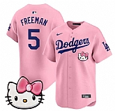 Men's Los Angeles Dodgers #5 Freddie Freeman Pink 2025 Hello Kitty Vapor Limited Stitched Jersey Dzhi,baseball caps,new era cap wholesale,wholesale hats
