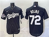 Men's Los Angeles Dodgers #72 Miguel Rojas Black 2025 World Series Champions Patch Cool Base Stitched Jersey Dzhi,baseball caps,new era cap wholesale,wholesale hats