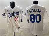 Men's Los Angeles Dodgers #80 Emmet Sheehan White 2025 World Series Champions Patch Limited Stitched Jersey Dzhi,baseball caps,new era cap wholesale,wholesale hats