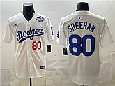 Men's Los Angeles Dodgers #80 Emmet Sheehan White 2025 World Series Patch Limited Stitched Jersey Dzhi,baseball caps,new era cap wholesale,wholesale hats