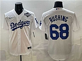 Men's Los Angeles Dodgers #68 Dalton Rushing White 2025 World Series Patch Cool Base Stitched Jersey Dzhi,baseball caps,new era cap wholesale,wholesale hats