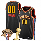 Men's Oklahoma City Thunder Active Player Custom Black 2025 Finals Patch And Finals Champions Patch City Edition Stitched Basketball Jersey,baseball caps,new era cap wholesale,wholesale hats