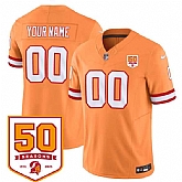 Men's Tampa Bay Buccaneers Active Player Custom Orange 2025 F.U.S.E. 50th Anniversary Patch Vapor Limited Football Stitched Jersey,baseball caps,new era cap wholesale,wholesale hats