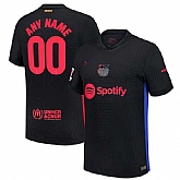 Men's Barcelona Custom Black 2024-25 Away Soccer Jersey,baseball caps,new era cap wholesale,wholesale hats
