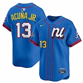 Men's National League #13 Ronald Acuna Jr. Blue 2025 All-Star Edition Limited Stitched Baseball Jersey,baseball caps,new era cap wholesale,wholesale hats