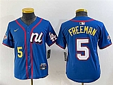 Youth National League #5 Freddie Freeman Blue 2025 All-Star Edition Limited Stitched Baseball Jersey,baseball caps,new era cap wholesale,wholesale hats