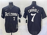 Men's Arizona Diamondbacks #7 Corbin Carroll Black 'Gothic Desert Fang Edition' Vapor Limited Stitched Baseball Jersey,baseball caps,new era cap wholesale,wholesale hats