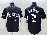 Men's Boston Red Sox #2 Alex Bregman Black Gothic Vapor Limited Stitched Baseball Jersey,baseball caps,new era cap wholesale,wholesale hats