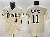 Men's Boston Red Sox #11 Rafael Devers Cream Gothic Vapor Limited Stitched Baseball Jersey,baseball caps,new era cap wholesale,wholesale hats