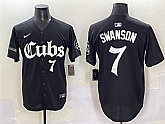 Men's Chicago Cubs #7 Dansby Swanson Black 'Gothic North Side Edition' Vapor Premier Limited Stitched Baseball Jersey,baseball caps,new era cap wholesale,wholesale hats