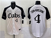 Men's Chicago Cubs #4 Pete Crow-Armstrong White Black 'Gothic North Side Edition' Vapor Premier Limited Stitched Baseball Jersey,baseball caps,new era cap wholesale,wholesale hats