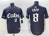 Men's Chicago Cubs #8 Ian Happ Black 'Gothic North Side Edition' Vapor Premier Limited Stitched Baseball Jersey,baseball caps,new era cap wholesale,wholesale hats