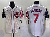 Men's Chicago Cubs #7 Dansby Swanson White 2025 Independence Day Vapor Premier Limited Stitched Baseball Jersey,baseball caps,new era cap wholesale,wholesale hats