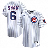 Men's Chicago Cubs #6 Matt Shaw White Home Limited Stitched Baseball Jersey Dzhi,baseball caps,new era cap wholesale,wholesale hats