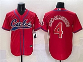 Men's Chicago Cubs #4 Pete Crow-Armstrong Red Cool Base Stitched Baseball Jersey,baseball caps,new era cap wholesale,wholesale hats