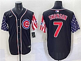 Men's Chicago Cubs #7 Dansby Swanson Black 2025 Independence Day Vapor Premier Limited Stitched Baseball Jersey,baseball caps,new era cap wholesale,wholesale hats