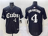 Men's Chicago Cubs #4 Pete Crow-Armstrong Black 'Gothic North Side Edition' Vapor Premier Limited Stitched Baseball Jersey,baseball caps,new era cap wholesale,wholesale hats