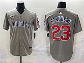 Men's Chicago Cubs #23 Ryne Sandberg Grey Limited Stitched Baseball Jersey,baseball caps,new era cap wholesale,wholesale hats