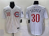 Men's Chicago Cubs #30 Kyle Tucker White Pinstripe 2nd Alternate Limited Stitched Baseball Jersey,baseball caps,new era cap wholesale,wholesale hats