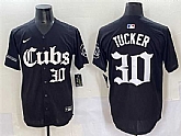 Men's Chicago Cubs #30 Kyle Tucker Black 'Gothic North Side Edition' Vapor Premier Limited Stitched Baseball Jersey,baseball caps,new era cap wholesale,wholesale hats