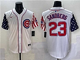 Men's Chicago Cubs #23 Ryne Sandberg White 2025 Independence Day Vapor Premier Limited Stitched Baseball Jersey,baseball caps,new era cap wholesale,wholesale hats