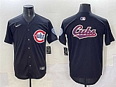 Men's Chicago Cubs Team Big Logo Black Limited Stitched Baseball Jersey,baseball caps,new era cap wholesale,wholesale hats