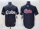 Men's Chicago Cubs Team Big Logo Black 'Gothic North Side Edition' Vapor Premier Limited Stitched Baseball Jersey,baseball caps,new era cap wholesale,wholesale hats