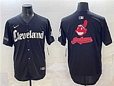 Men's Cleveland Guardians Team Big Logo Black Gothic Vapor Premier Limited Stitched Baseball Jersey,baseball caps,new era cap wholesale,wholesale hats