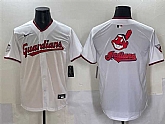 Men's Cleveland Guardians Team Big Logo White Home Limited Stitched Baseball Jersey,baseball caps,new era cap wholesale,wholesale hats
