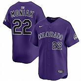 Men's Colorado Rockies #22 Mickey Moniak Purple Limited Stitched Baseball Jersey Dzhi,baseball caps,new era cap wholesale,wholesale hats