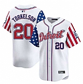 Men's Detroit Tigers #20 Spencer Torkelson White 2025 Independence Day Vapor Premier Limited Stitched Baseball Jersey Dzhi,baseball caps,new era cap wholesale,wholesale hats