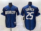 Men's Detroit Tigers #25 Gleyber Torres Navy City Connect Cool Base Limited Stitched Jersey,baseball caps,new era cap wholesale,wholesale hats