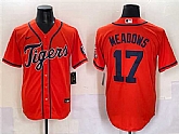Men's Detroit Tigers #17 Parker Meadows Orange With Patch Cool Base Stitched Baseball Jersey,baseball caps,new era cap wholesale,wholesale hats