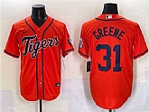 Men's Detroit Tigers #31 Riley Greene Orange With Patch Cool Base Stitched Baseball Jersey,baseball caps,new era cap wholesale,wholesale hats