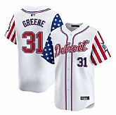Men's Detroit Tigers #31 Riley Greene White 2025 Independence Day Vapor Premier Limited Stitched Baseball Jersey Dzhi,baseball caps,new era cap wholesale,wholesale hats