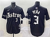 Men's Houston Astros #3 Jeremy Pena Black Gothic 'Houston Born Barrio Raised' Limited Stitched Baseball Jersey,baseball caps,new era cap wholesale,wholesale hats