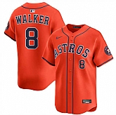Men's Houston Astros #8 Christian Walker Orange 2025 Alternate Limited Stitched Baseball Jersey Dzhi,baseball caps,new era cap wholesale,wholesale hats